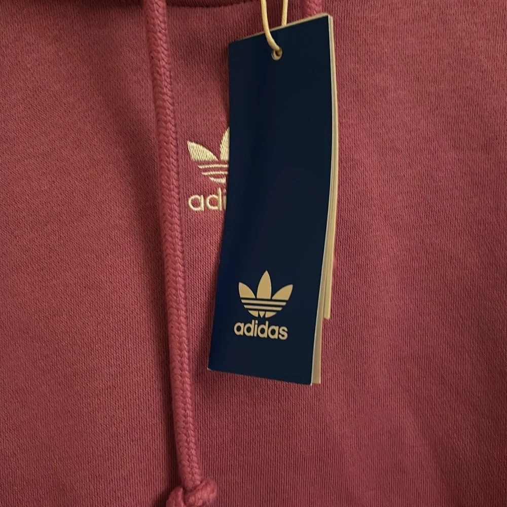 NWT Adidas Essentials Oversized Fleece Hoodie Size Large in Plum Purple/Pink - Picture 6 of 7
